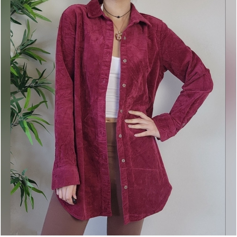 Joe Fresh corduroy deep burgundy/ red jacket/ shacket size small